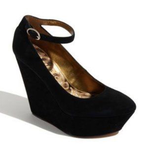 Sam Edelman Quinn Suede Platform Wedge Black